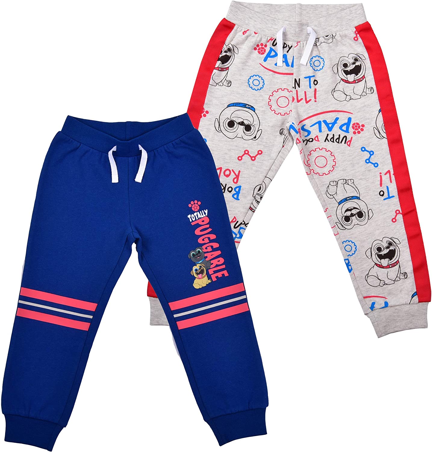 Disney Puppy Dog Pals Boys’ 2 Pack Jogger Sweatpants for Toddler – Blue/Grey