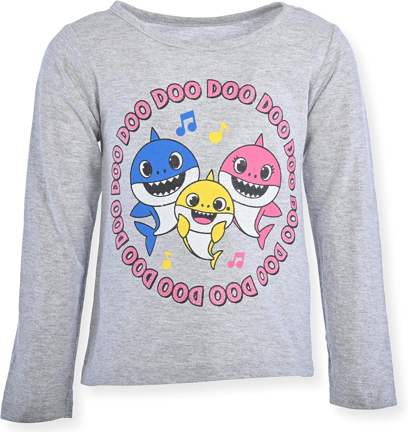 Nickelodeon Girl's 3-Pack Baby Shark Long Sleeve Graphic Tee Shirt