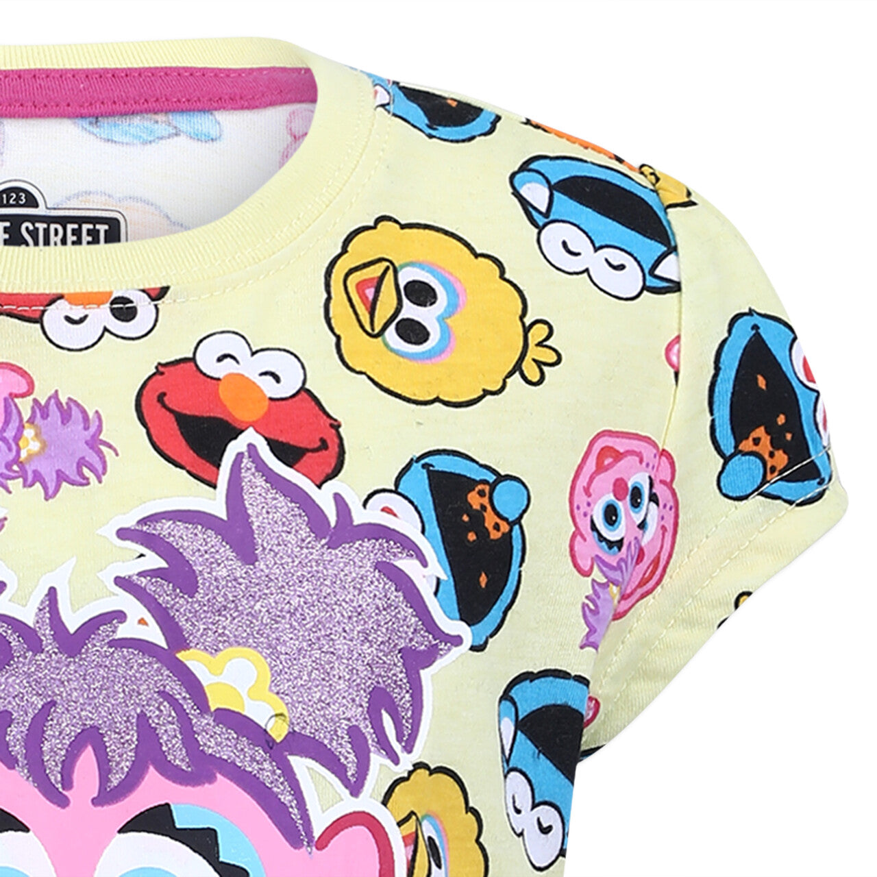 Sesame Street Girl's Abby Cadabby Short Sleeve Graphic Tee Shirt, Yellow