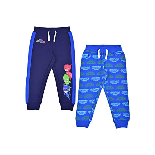 PJ Mask Catboy, Owlette and Gecko Boys 2 Pack Jogger Sweatpants Set for Toddler and Little Kids – Navy/Blue