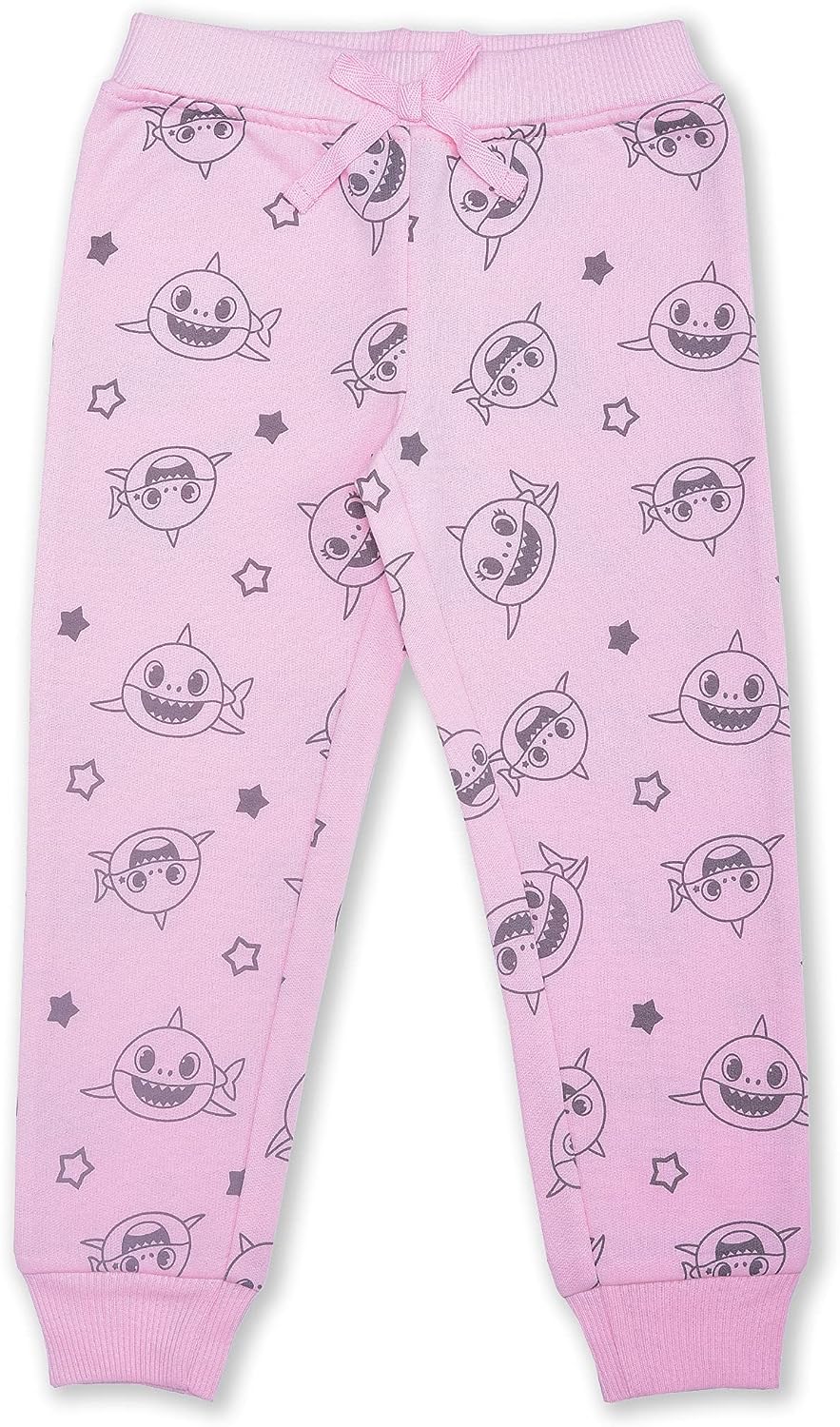 Nickelodeon Baby Shark 2 Pack Jogger Sweatpants for Girl, Toddler - Pink/Grey