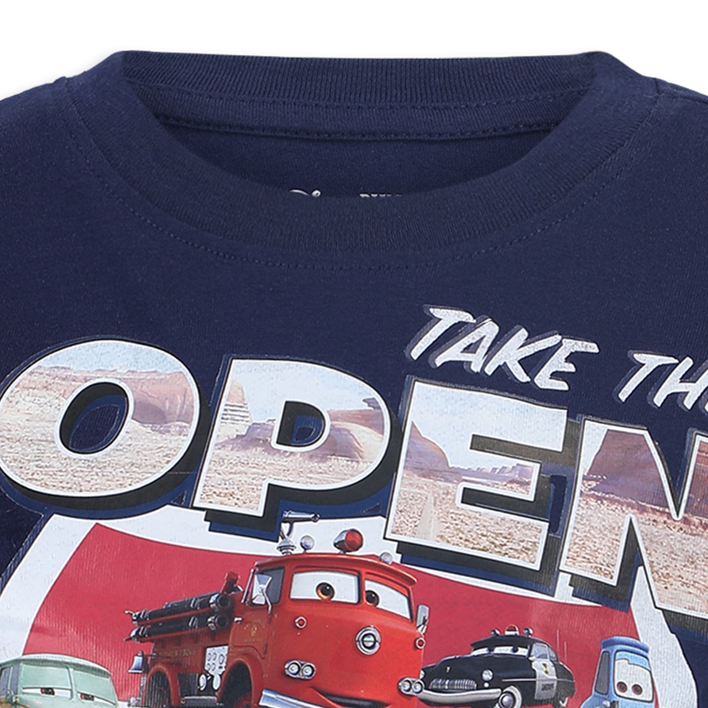 Disney Cars Lightning McQueen, Mate, Guido, Luigi, Filmore, Sally and Red Boy’s Long Sleeve T-Shirt for Toddler – Navy