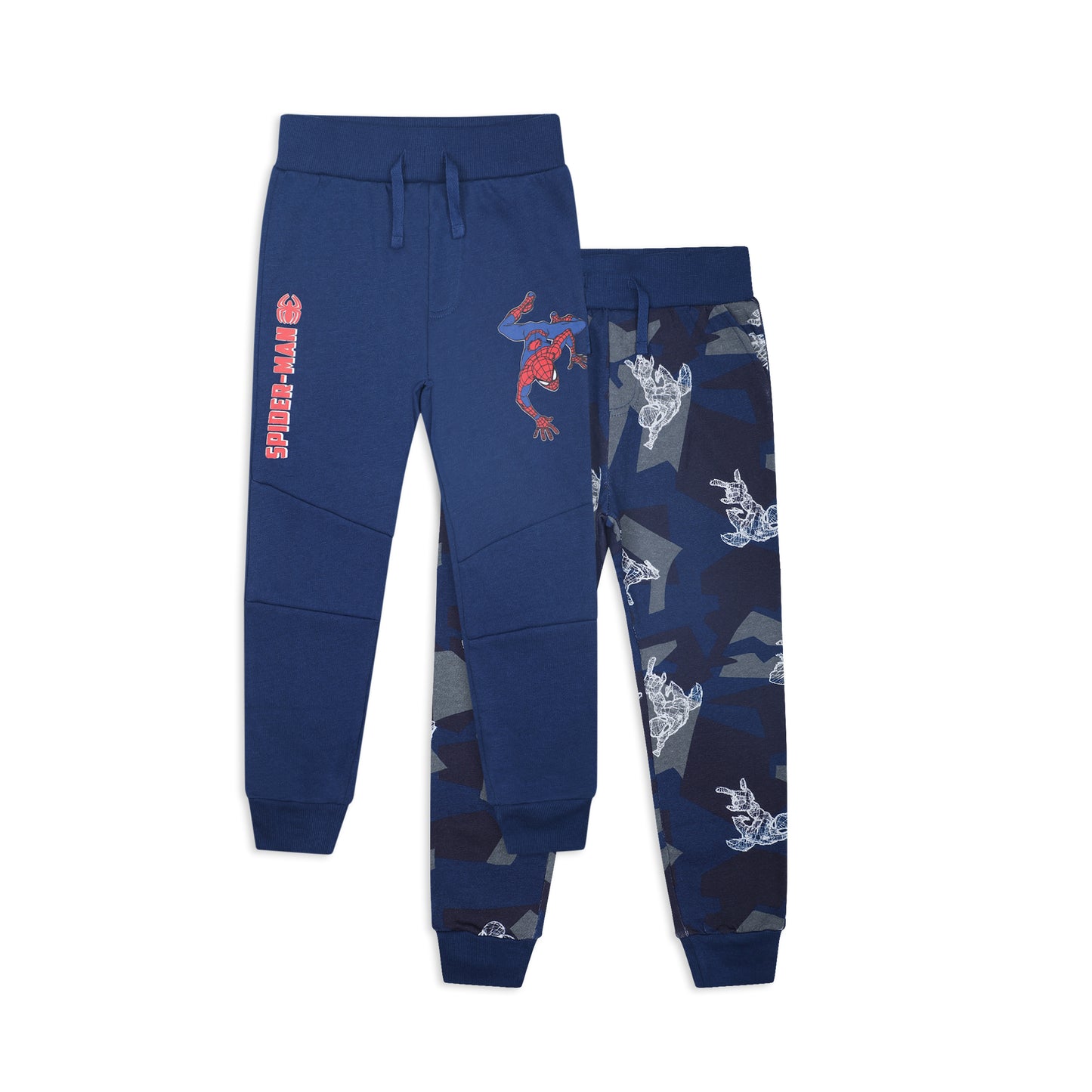 Marvel Spiderman Boys’ 2 Pack Jogger Pant With Drawstring for Toddler and Little Kids – Blue/Navy or Black/Grey