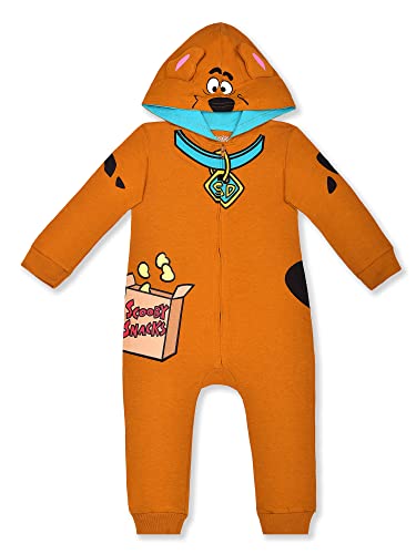 Warner Bros Scooby Doo Boys’ Hooded Footed Coverall for Newborn, Infant and Toddler - Brown