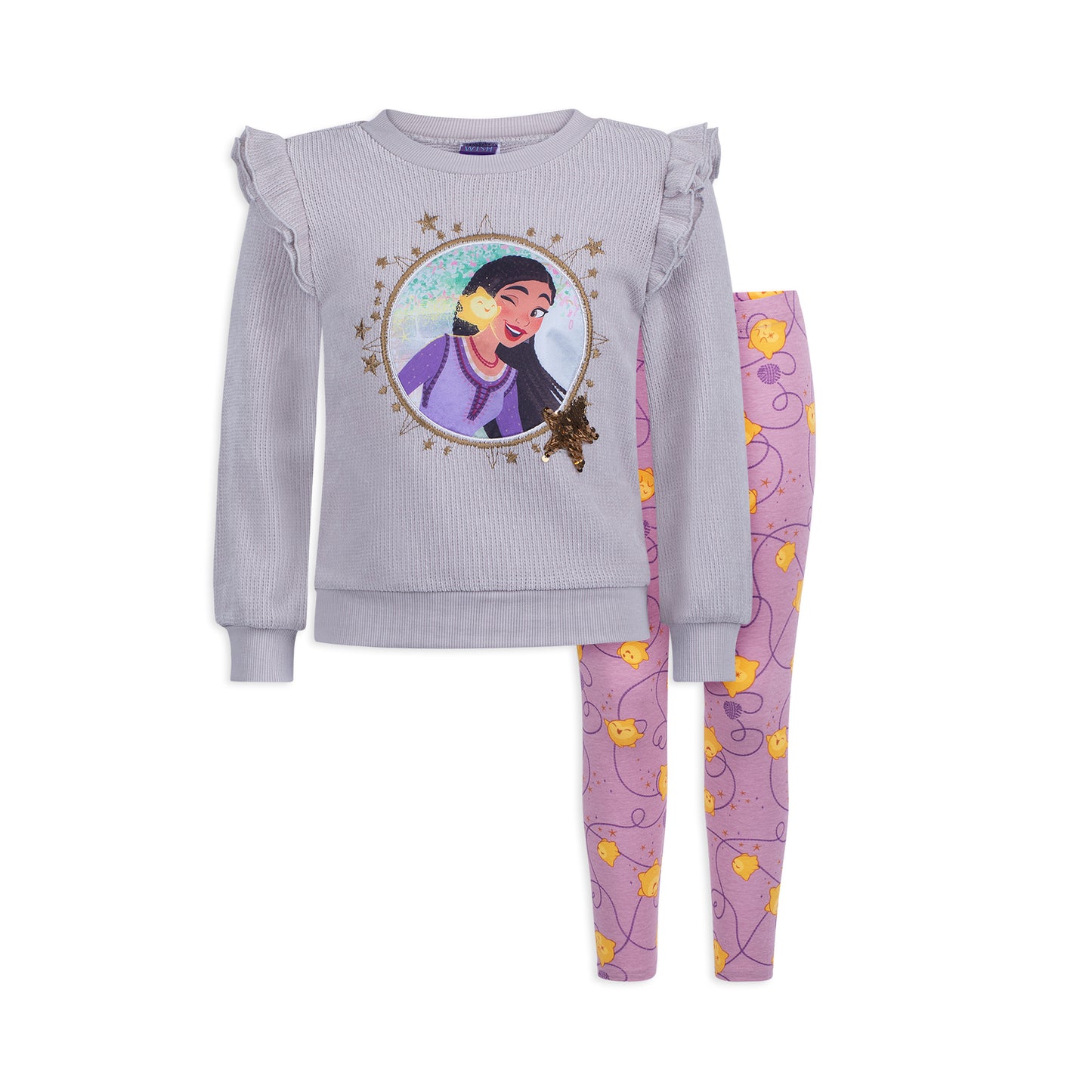 Disney Wish Girls' Sweatshirt and Legging Set for Little Kids – Grey