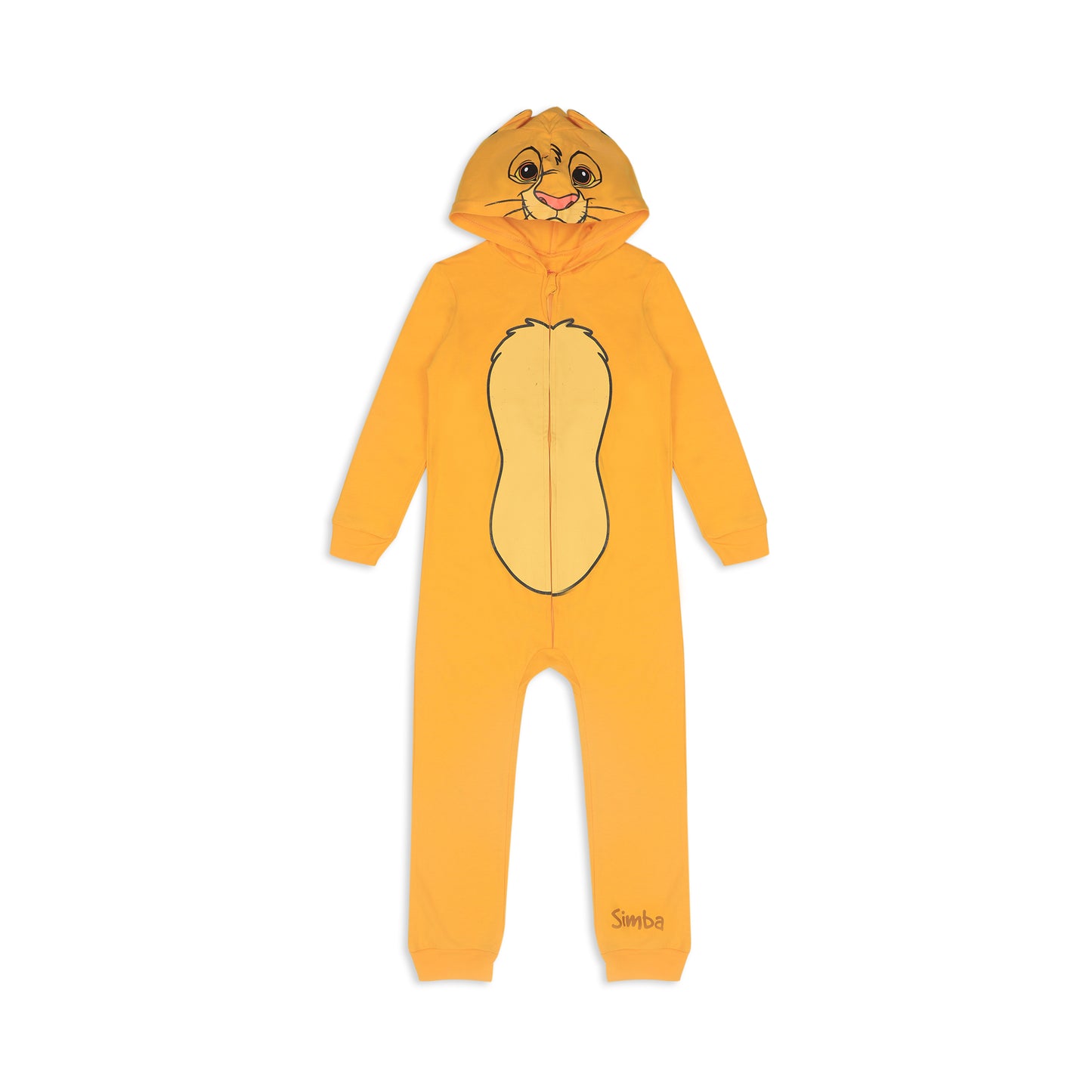 Disney Lion King Simba Boys’ Zip Up Long Sleeve Hooded Romper for Newborn, Infant and Toddler – Yellow
