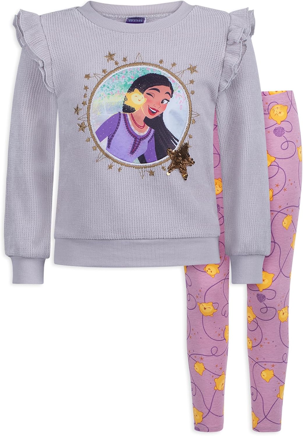Disney Wish Girls' Sweatshirt and Legging Set for Little Kids – Grey
