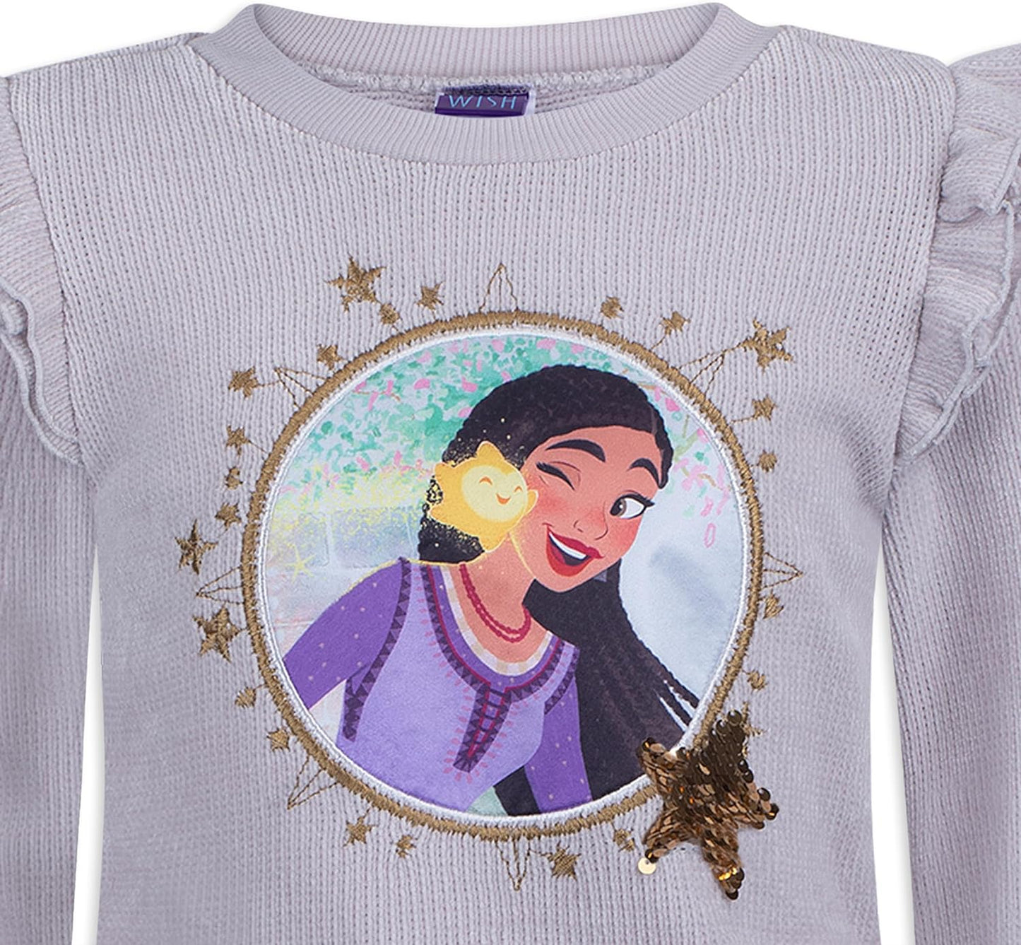 Disney Wish Girls' Sweatshirt and Legging Set for Little Kids – Grey