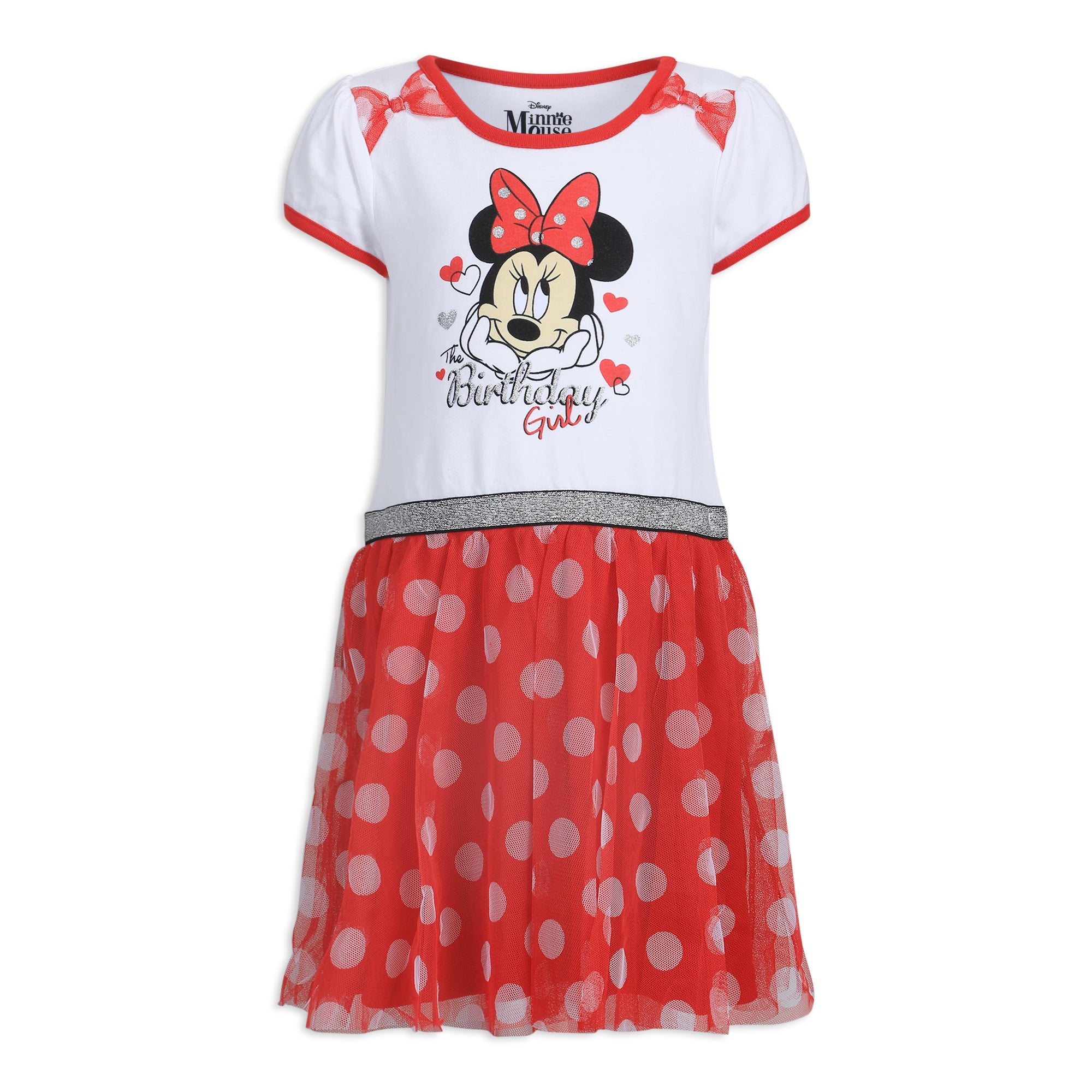 Disney Minnie Mouse Girls’ Birthday Dress for Toddler and Little Kids