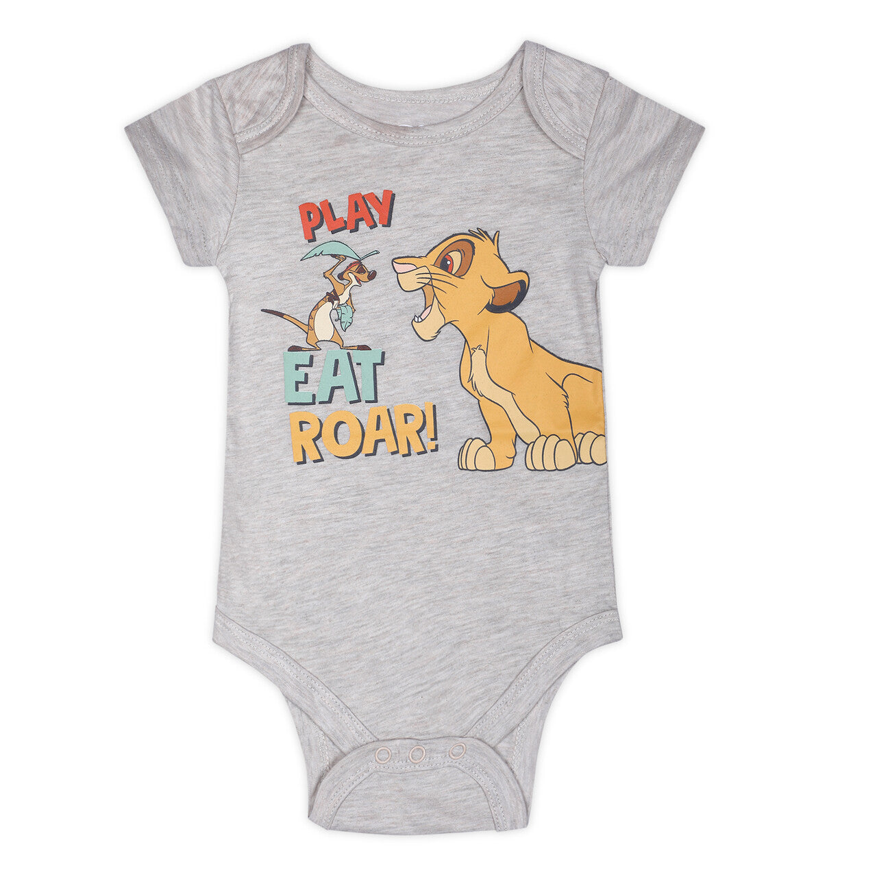 Disney Lion King Simba, Timon and Pumbaa Boys’ 5 Pack Bodysuits for Newborn and Infant – Yellow/Green/Grey