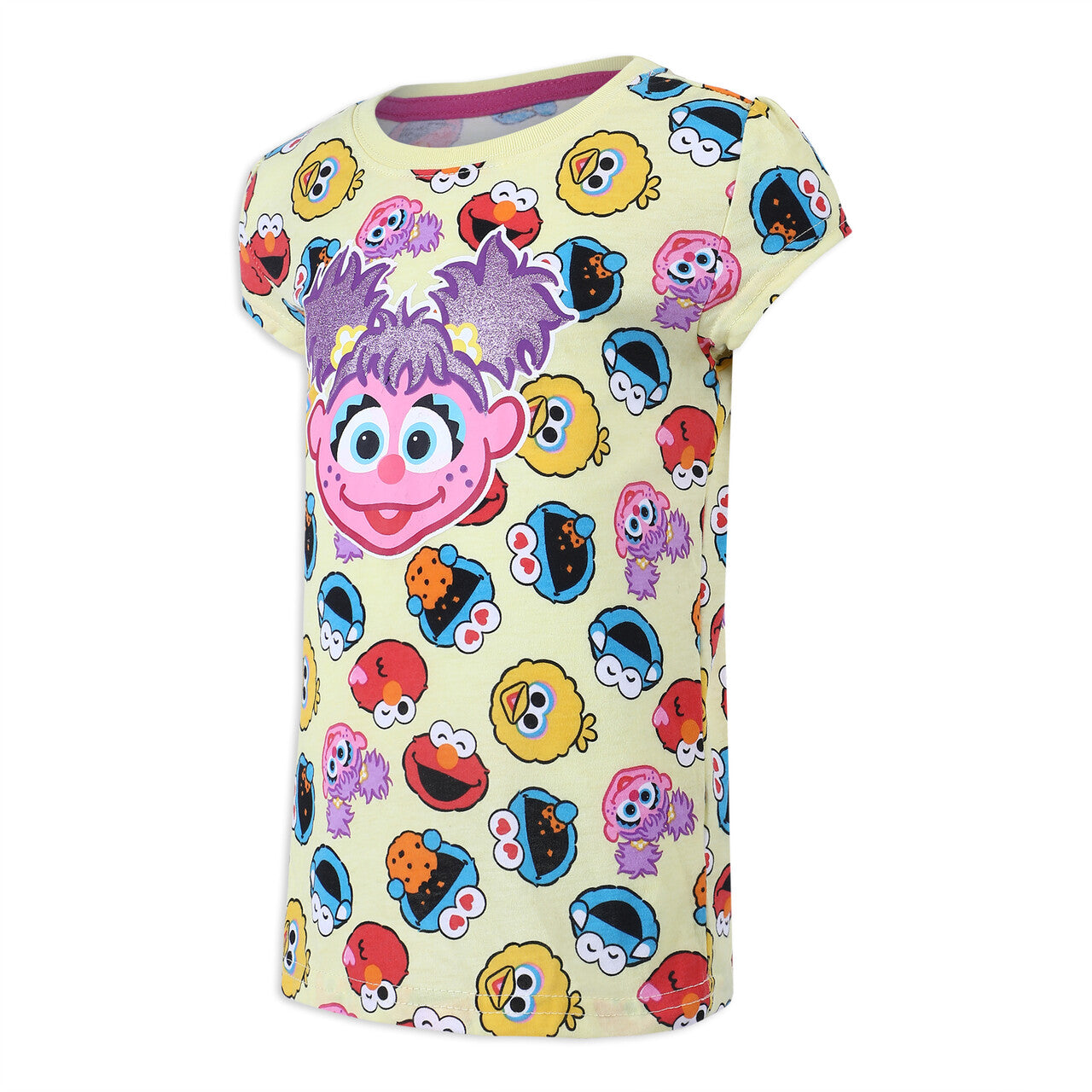 Sesame Street Girl's Abby Cadabby Short Sleeve Graphic Tee Shirt, Yellow