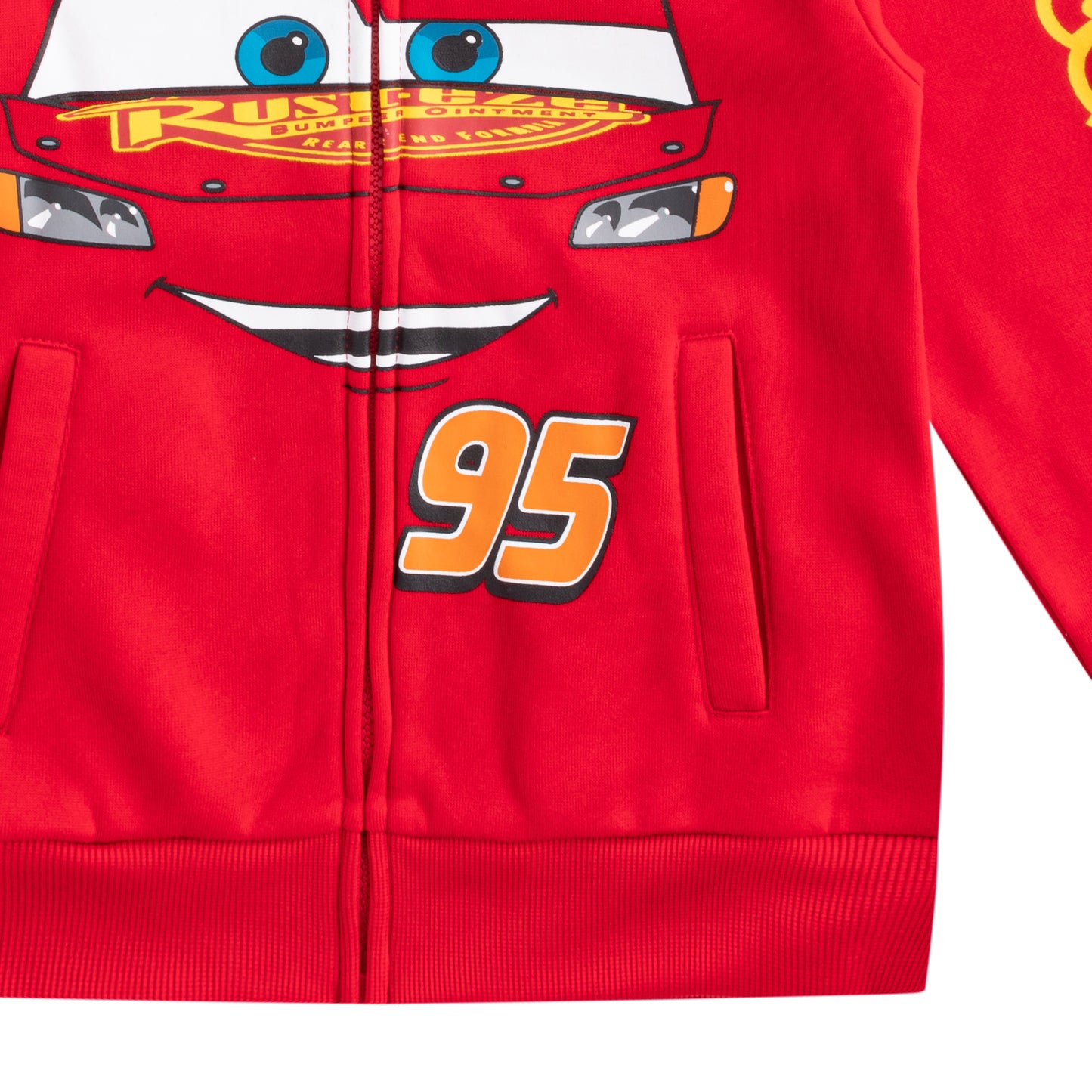 Disney Cars Lightning McQueen Boys’ Zip up Hoodie for Toddler and Little Kids - Red