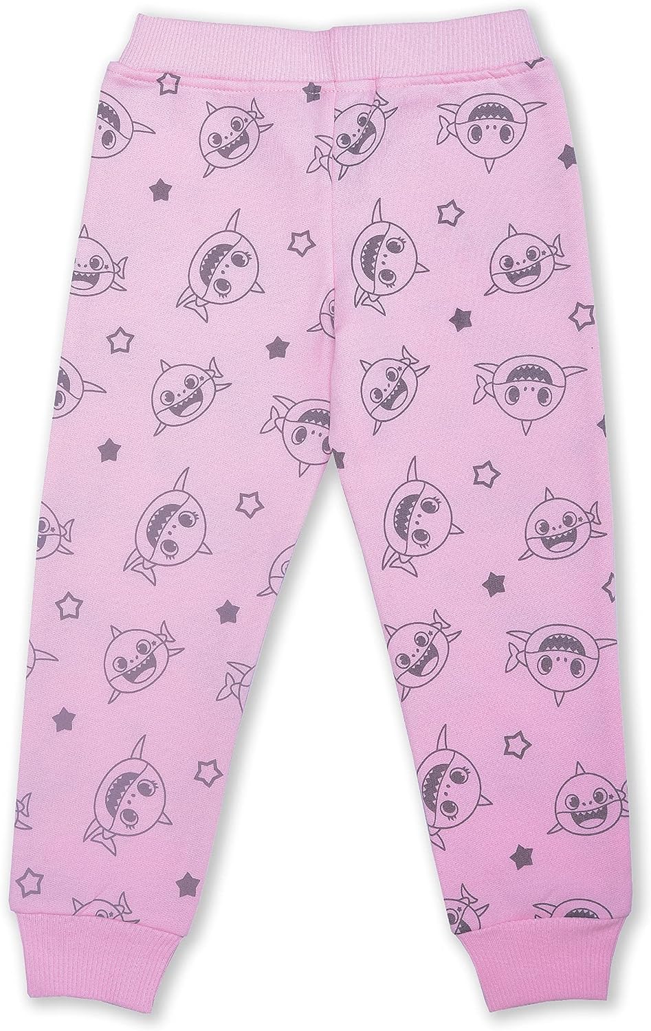 Nickelodeon Baby Shark 2 Pack Jogger Sweatpants for Girl, Toddler - Pink/Grey
