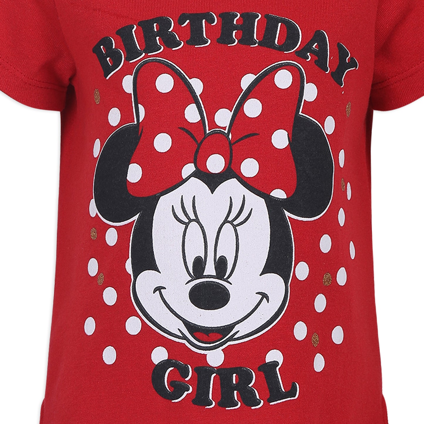 Disney Minnie Mouse and Mickey Mouse Girls’ Birthday Party T-Shirt for Toddler and Little Kids – Blue or Pink or Red