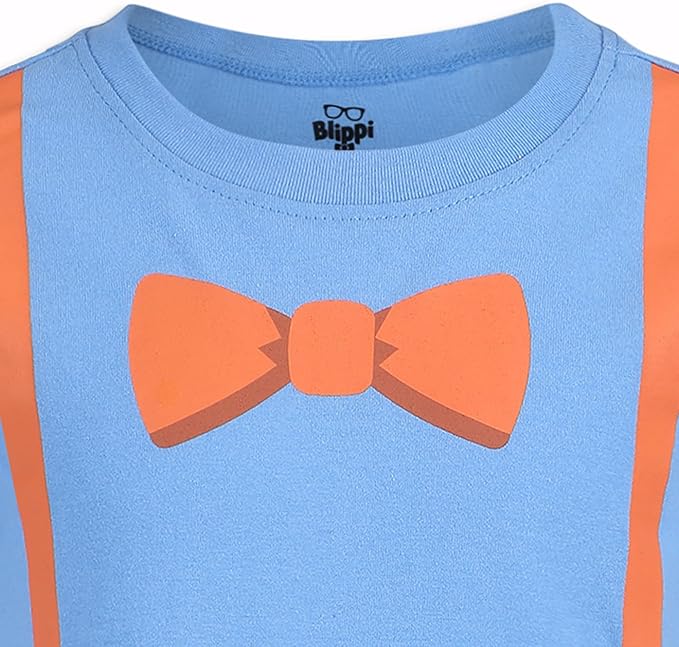 Blippi Boys Short Sleeve T-Shirt and Jogger Pants Set for Toddler and Little Kids – Blue/Grey