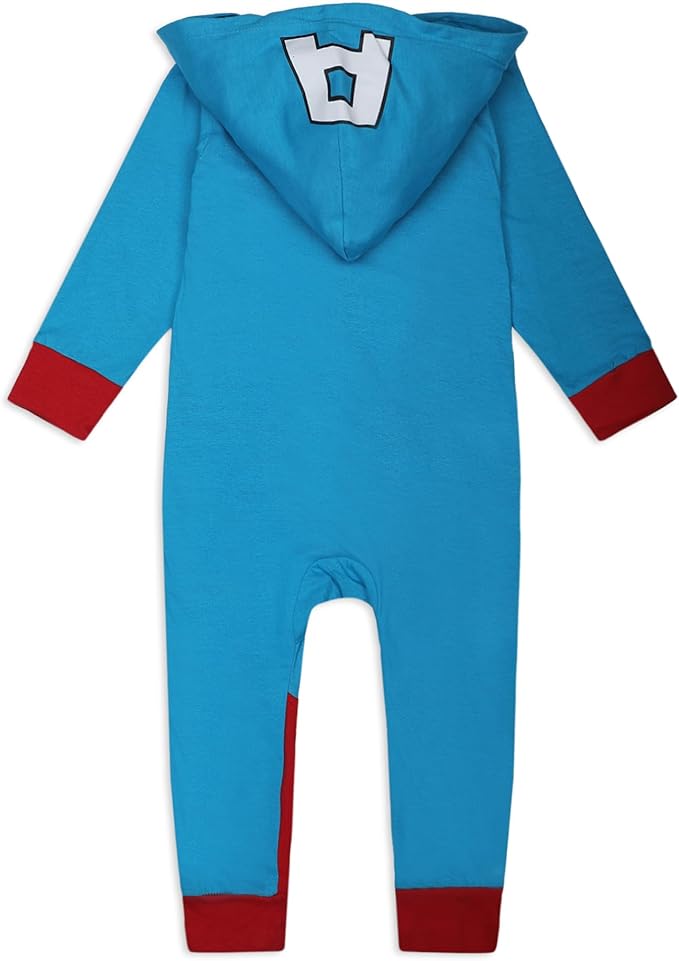 Marvel Hulk, Captain America, Iron Man or Spiderman Boys Zip Up Hooded Bodysuit for Infant and Toddler