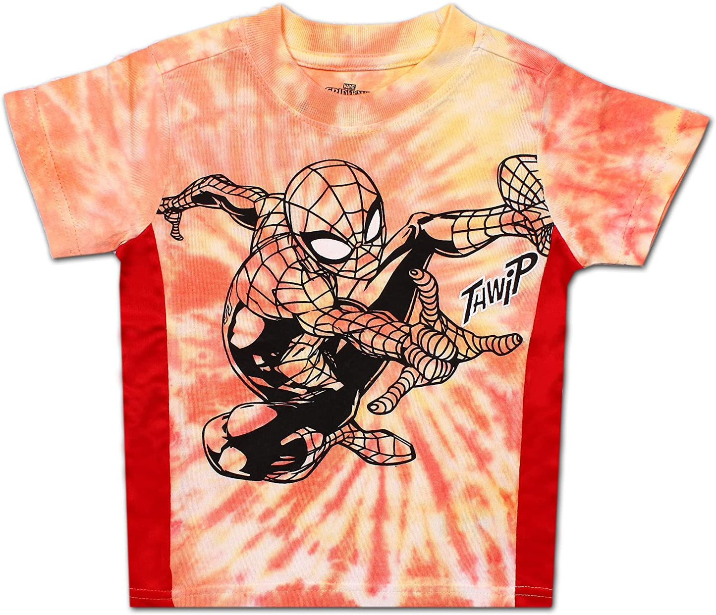 Marvel Spiderman Boys’ Short Sleeve T-Shirt for Toddler and Little Kids – Orange/Red