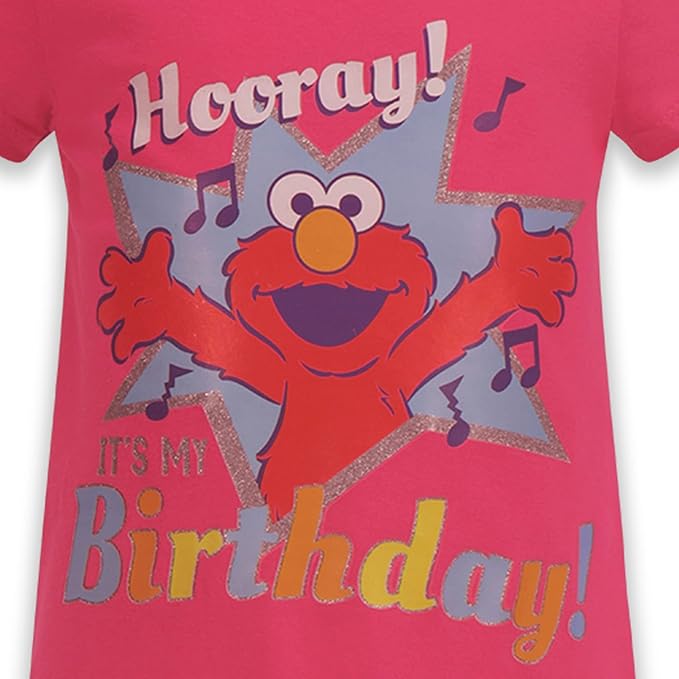 Sesame Street Elmo Girls’ Birthday T-Shirt for Infant and Toddler - Red
