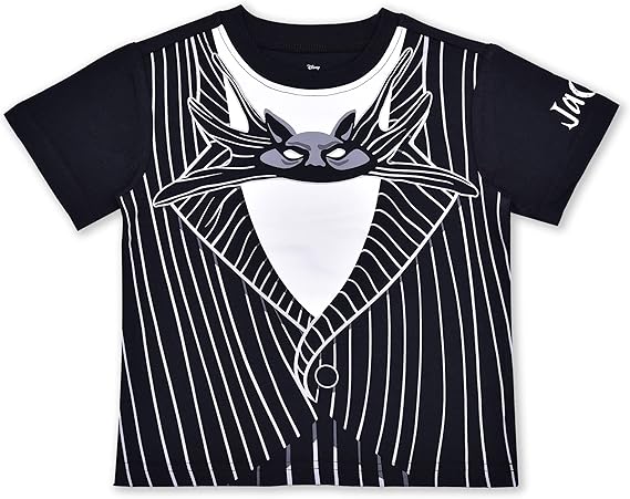 Disney Nightmare Before Christmas Boys 3 Pack Short Sleeve Shirt for Toddler and Big Kid – Black/Grey