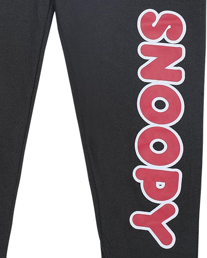 Peanuts Snoopy Boys’ Short Sleeve Bodysuit and Jogger Set for Newborn and Infant – Black/White