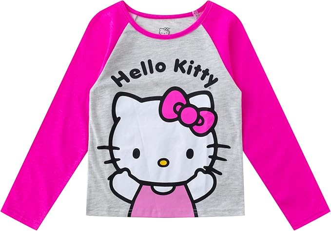 Hello Kitty Girls Long Sleeve T-Shirt and Jogger Sweatpant Set for Infant, Toddler, Little and Big Girls - Pink