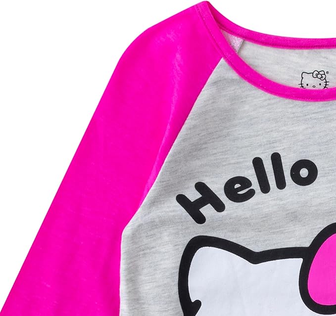 Hello Kitty Girls Long Sleeve T-Shirt and Jogger Sweatpant Set for Infant, Toddler, Little and Big Girls - Pink