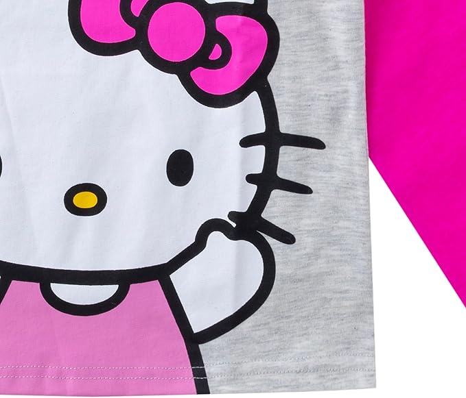 Hello Kitty Girls Long Sleeve T-Shirt and Jogger Sweatpant Set for Infant, Toddler, Little and Big Girls - Pink