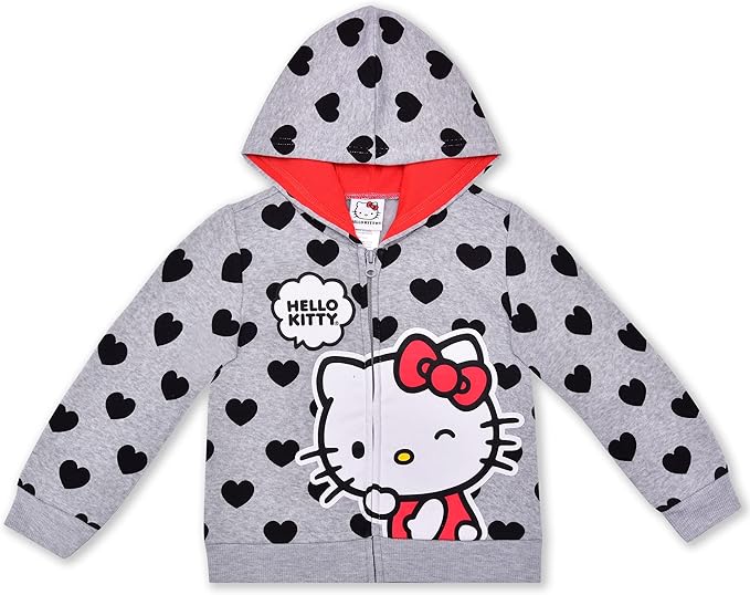 Hello Kitty Girls’ 2 Pack Hoodie for Infant, Toddler and Little Kids – Red/Grey