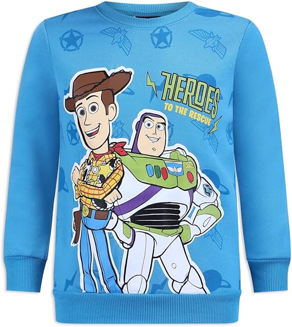 Disney Boy's 2-PieceToy Story Heroes Long Sleeve Shirt and Jogger Pant Set, Blue/Navy