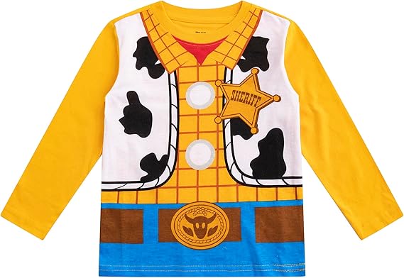 Disney Toy Story Woody and Buzz Lightyear Boys’ Long Sleeve Shirt and Jogger Pant Set for Toddler and Little Kids