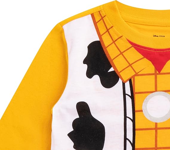 Disney Toy Story Woody and Buzz Lightyear Boys’ Long Sleeve Shirt and Jogger Pant Set for Toddler and Little Kids