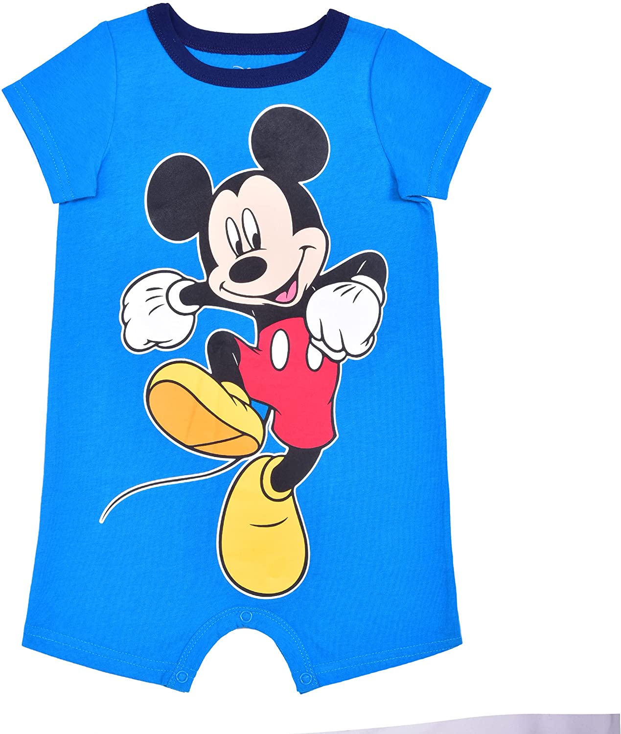 Disney Mickey Mouse Boys’ 3 Pack Rompers for Newborn and Infant – Blue/Green/Red