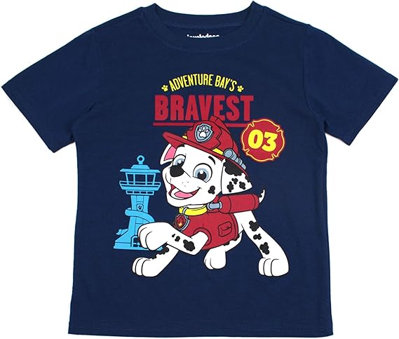 Nickelodeon Paw Patrol Boys T-Shirt Pack for Toddler and Little Kids – Grey/Red/White/Yellow/Blue/Navy