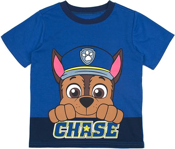 Nickelodeon Paw Patrol Boys T-Shirt Pack for Toddler and Little Kids – Grey/Red/White/Yellow/Blue/Navy