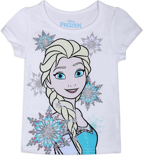 Disney Frozen Girls 3 Pack T-Shirts for Toddler, Little and Big Girls - Pink/Green/White