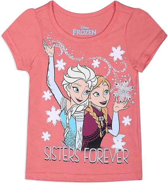 Disney Frozen Girls 3 Pack T-Shirts for Toddler, Little and Big Girls - Pink/Green/White