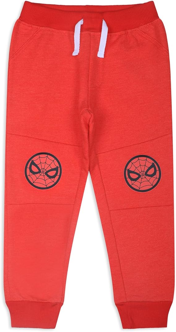 Marvel Spiderman or Black Panther Boys 2 Pack Joggers with Drawstring for Toddler and Little Boys - Red/Black or Grey