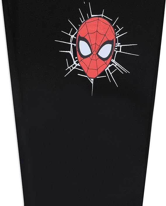 Marvel Spiderman or Black Panther Boys 2 Pack Joggers with Drawstring for Toddler and Little Boys - Red/Black or Grey