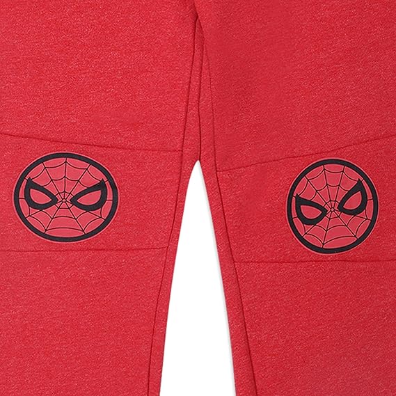 Marvel Spiderman or Black Panther Boys 2 Pack Joggers with Drawstring for Toddler and Little Boys - Red/Black or Grey