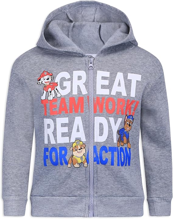 Nickelodeon Paw Patrol Boys' 2 Pack Hooded Sweatshirt for Toddler and Little Kids – Navy/Grey or Navy/White