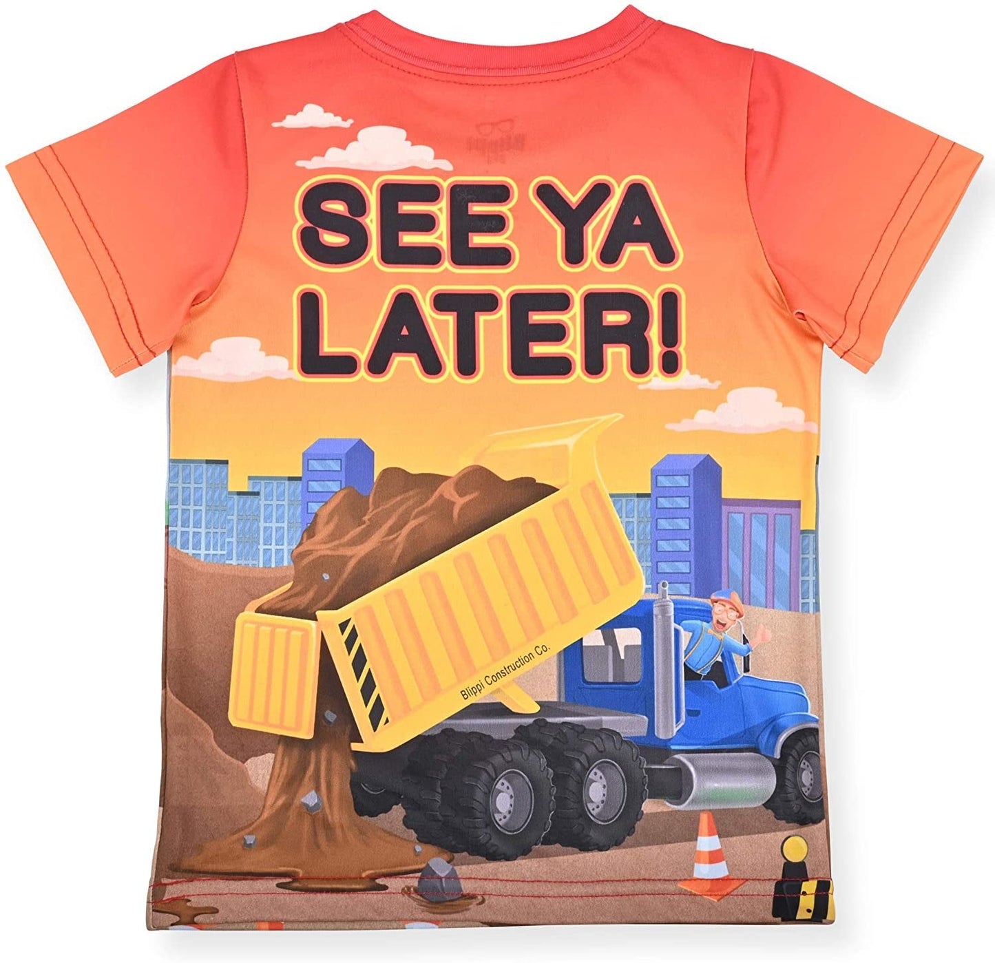 Blippi Boys’ Short Sleeve T-Shirt for Infant and Toddler – Blue/Orange