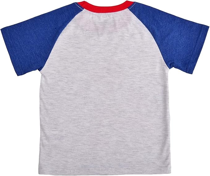 Marvel Spiderman Boys’ Short Sleeve T-Shirt and Joggers Set for Toddler and Little Kids – Red/Blue/Grey