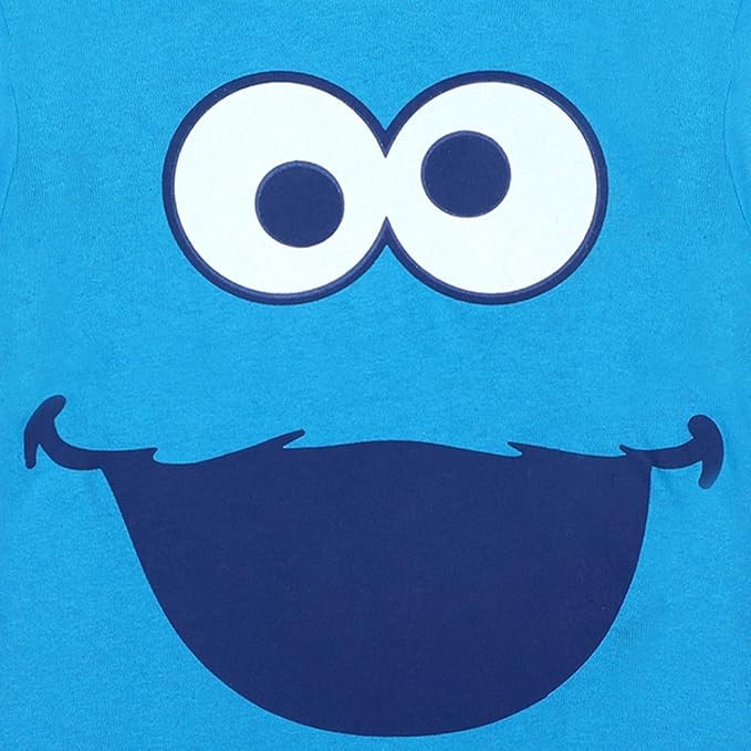 Sesame Street Cookie Monster and Elmo Boys’ Long Sleeve Shirt and Jogger Pants Set for Infant and Toddler – Blue/Red