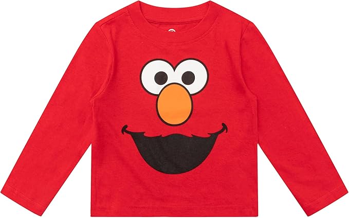 Sesame Street Cookie Monster and Elmo Boys’ Long Sleeve Shirt and Jogger Pants Set for Infant and Toddler – Blue/Red
