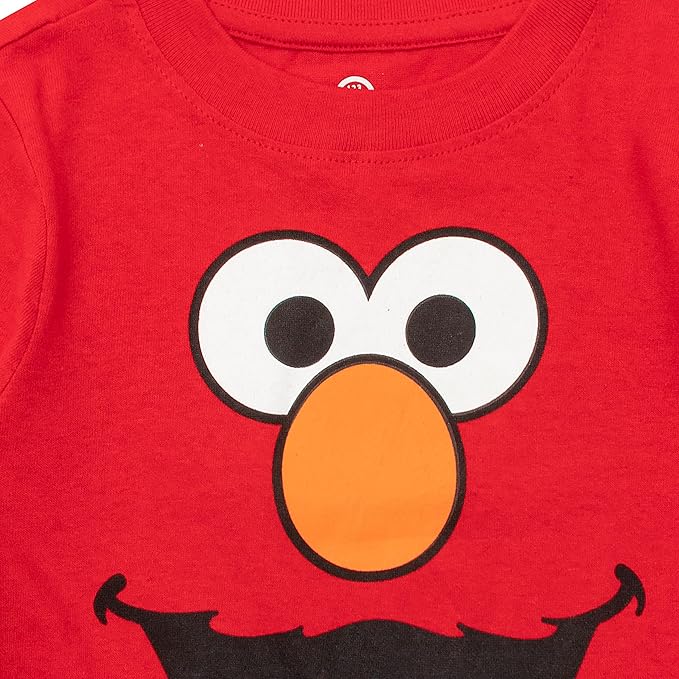 Sesame Street Cookie Monster and Elmo Boys’ Long Sleeve Shirt and Jogger Pants Set for Infant and Toddler – Blue/Red