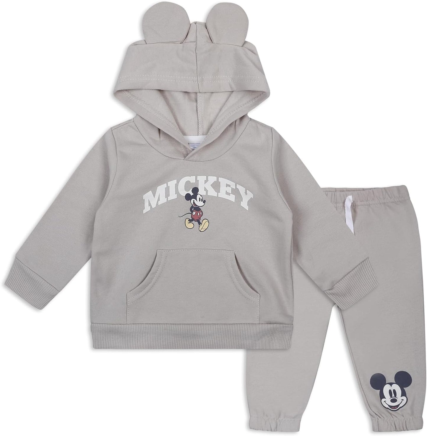 Disney Mickey Mouse Boys' Hoodie and Jogger Set for Infant – Beige