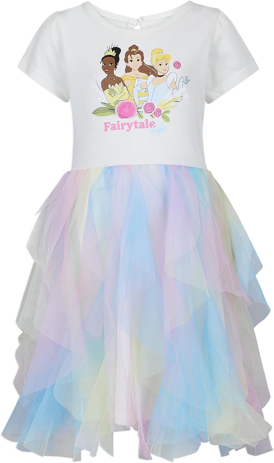 Disney Princess Girls Dress for Toddler and Big Kids - Off White
