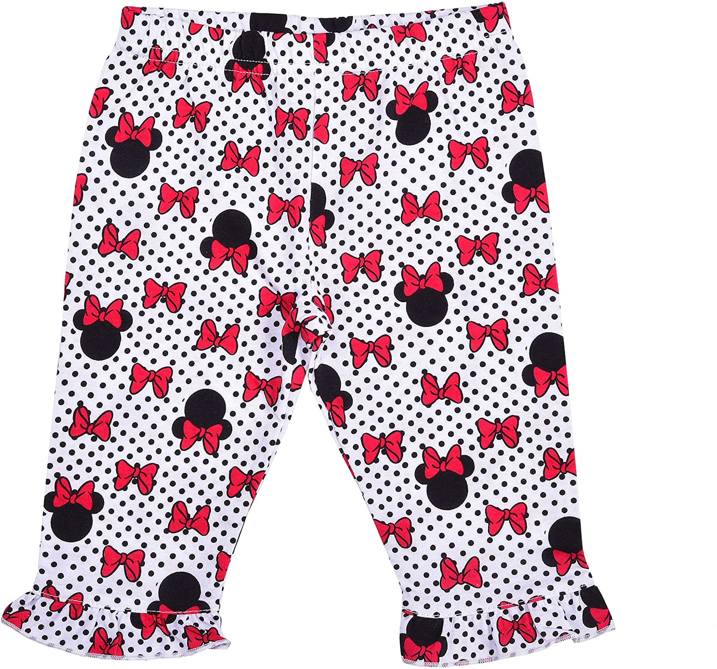 Disney Minnie Mouse Girls’ Bodysuit, Leggings and Bib Set for Newborn – Red/White
