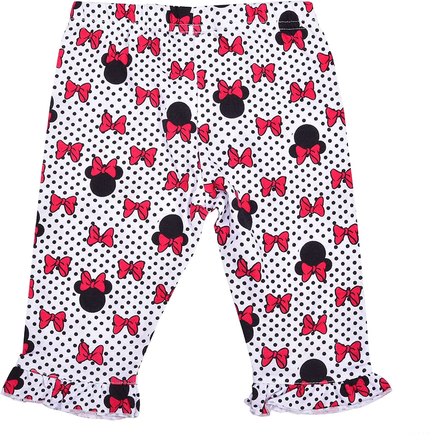 Disney Minnie Mouse Girls’ Bodysuit, Leggings and Bib Set for Newborn – Red/White