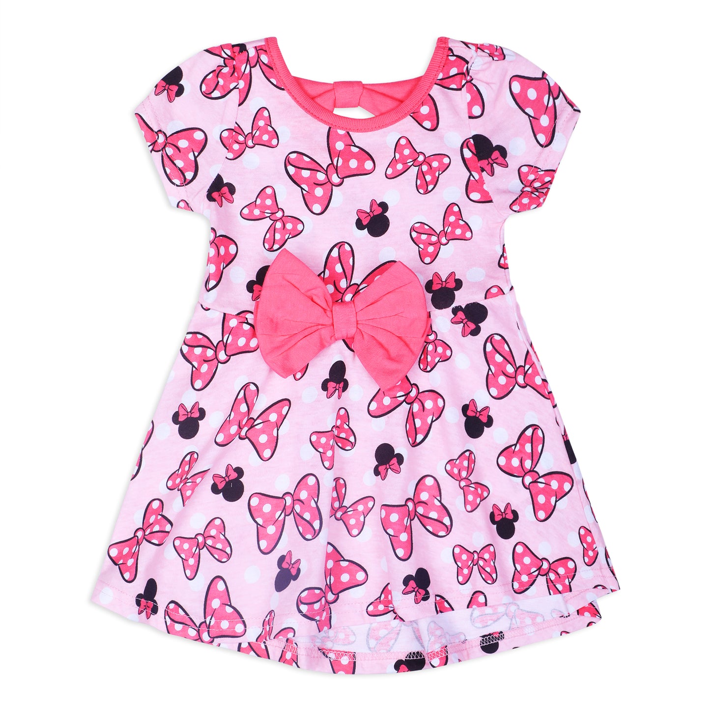 Disney Minnie Mouse Girls Short Sleeve Dress 2 Pack with Panty for Newborn and Infant - Pink/Blue